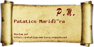 Patatics Marióra névjegykártya